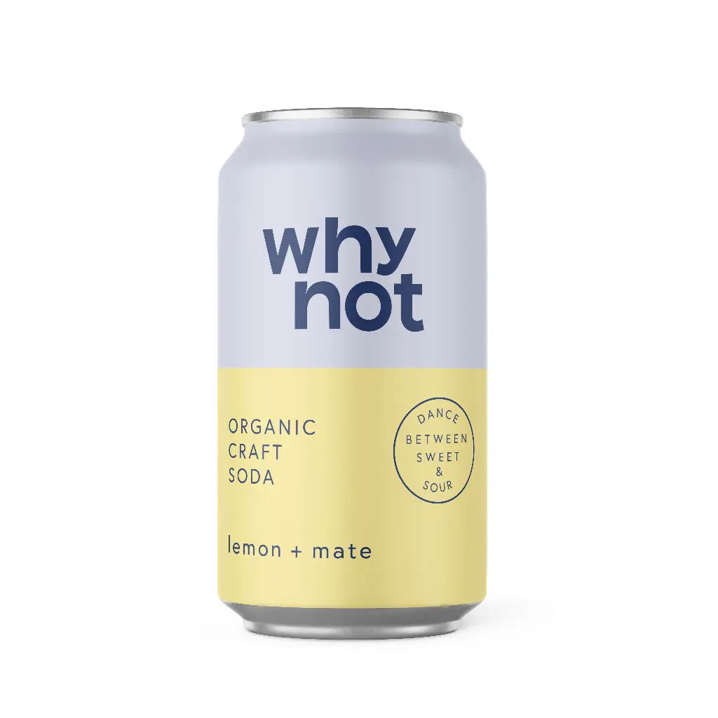 Why Not Soda, Lemon + Mate, canette