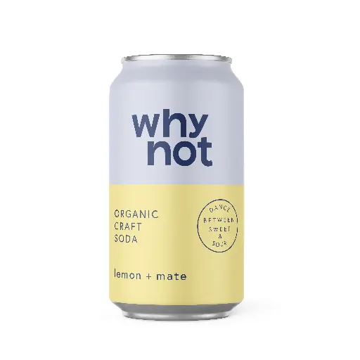Why Not Soda, Lemon + Mate, canette