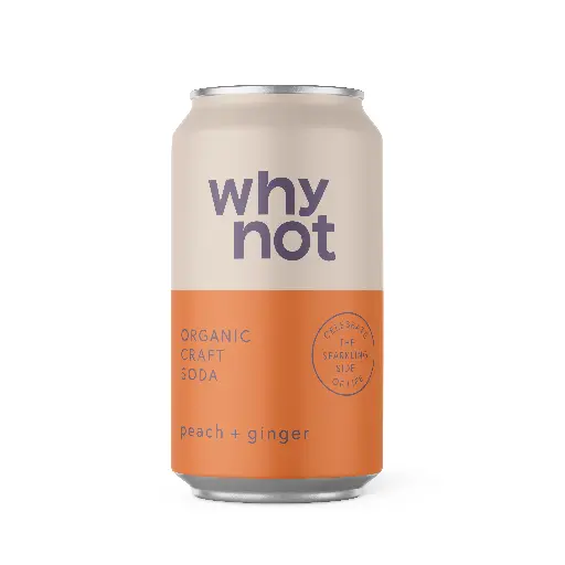 Why Not Soda, Peach + Ginger, canette