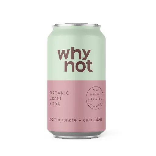 Why Not Soda, Pomegranate + Cucumber, canette
